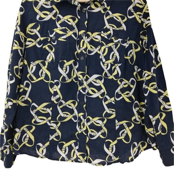 Liz Claiborne Knot Button Front Shirt Size 1X Plus Roll Tab Sleeve Career Preppy - Picture 11 of 11